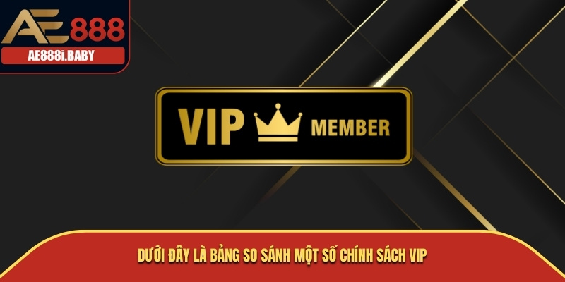 Dưới đây là bảng so sánh một số chính sách VIP